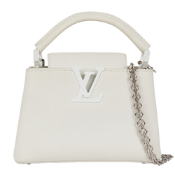 Capucines Mini, Leather, White, NZ2129, X2 Strap, 3*